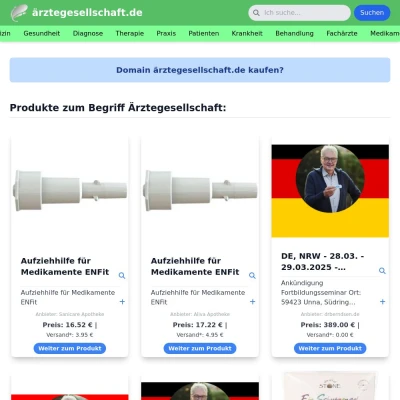 Screenshot ärztegesellschaft.de