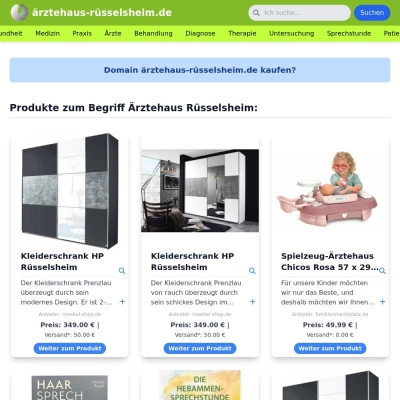 Screenshot ärztehaus-rüsselsheim.de