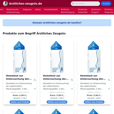 Screenshot ärztliches-zeugnis.de