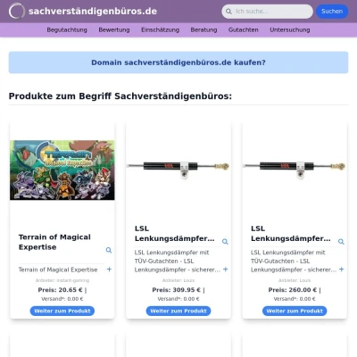 Screenshot sachverständigenbüros.de