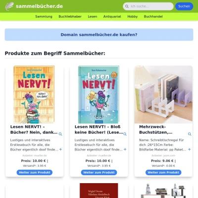 Screenshot sammelbücher.de