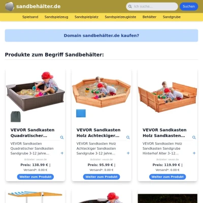 Screenshot sandbehälter.de