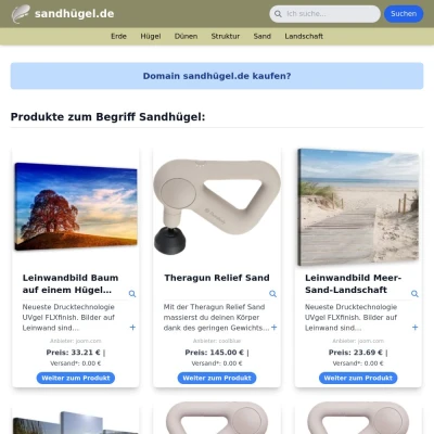 Screenshot sandhügel.de