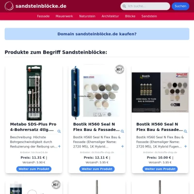 Screenshot sandsteinblöcke.de