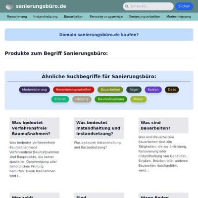 Screenshot sanierungsbüro.de