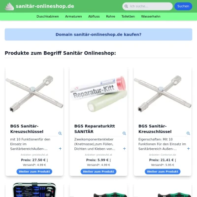 Screenshot sanitär-onlineshop.de