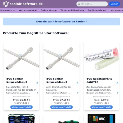 Screenshot sanitär-software.de