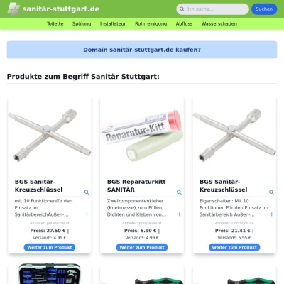 Screenshot sanitär-stuttgart.de