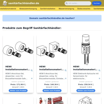 Screenshot sanitärfachhändler.de