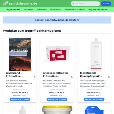 Screenshot sanitärhygiene.de