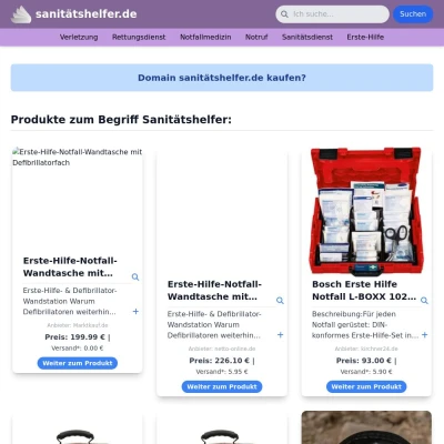 Screenshot sanitätshelfer.de