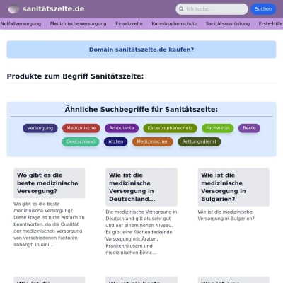 Screenshot sanitätszelte.de