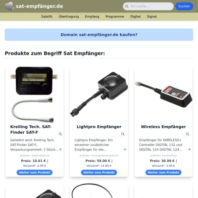 Screenshot sat-empfänger.de