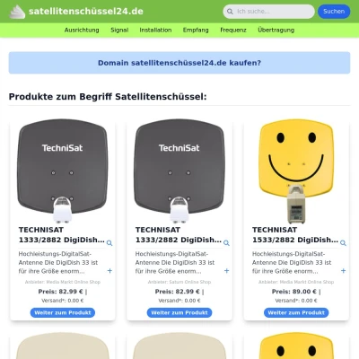 Screenshot satellitenschüssel24.de