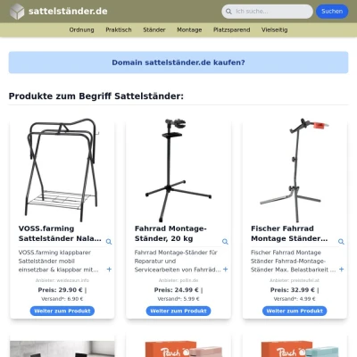 Screenshot sattelständer.de