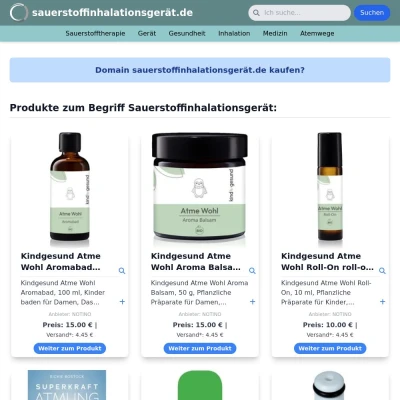 Screenshot sauerstoffinhalationsgerät.de