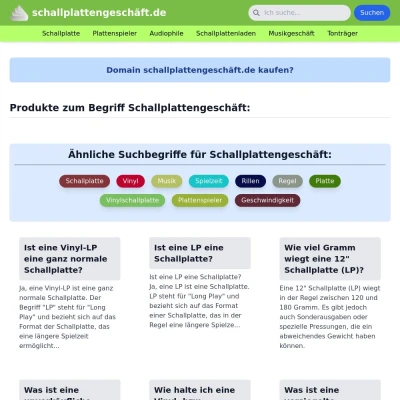 Screenshot schallplattengeschäft.de