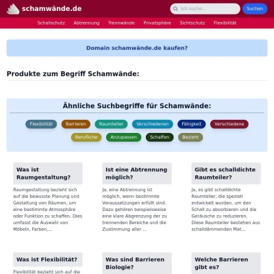 Screenshot schamwände.de