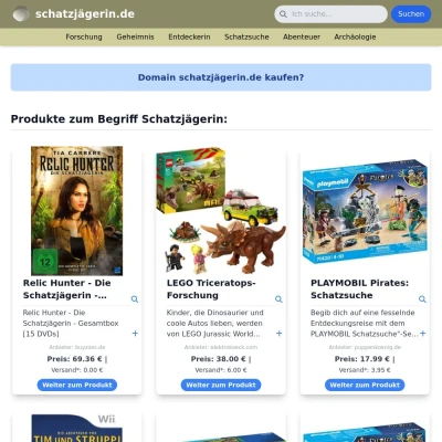 Screenshot schatzjägerin.de