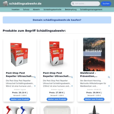 Screenshot schädlingsabwehr.de