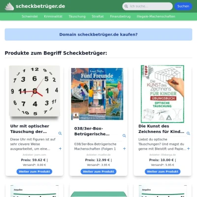 Screenshot scheckbetrüger.de