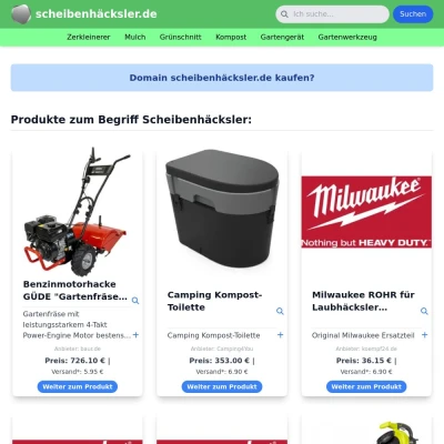 Screenshot scheibenhäcksler.de