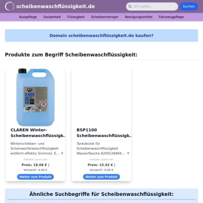 Screenshot scheibenwaschflüssigkeit.de