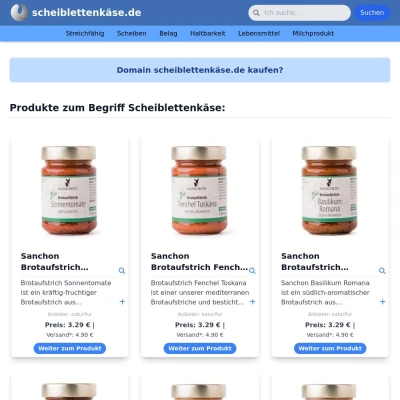 Screenshot scheiblettenkäse.de