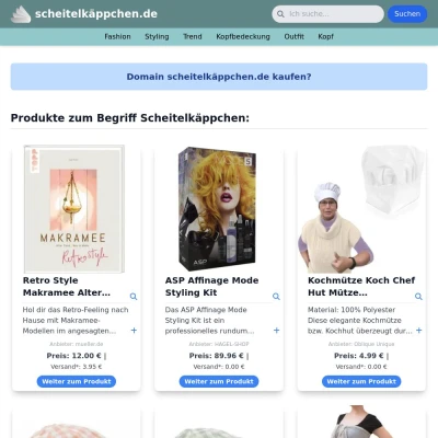 Screenshot scheitelkäppchen.de