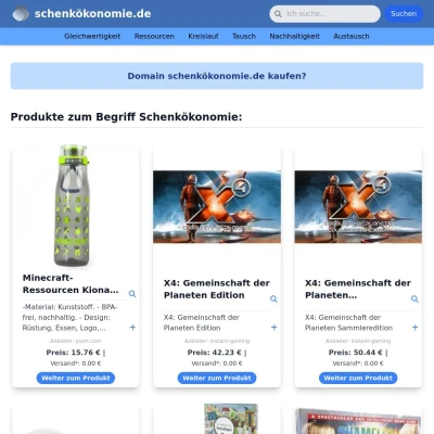 Screenshot schenkökonomie.de