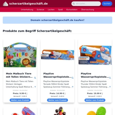 Screenshot scherzartikelgeschäft.de