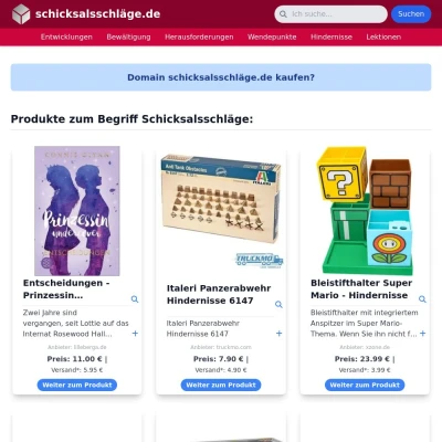 Screenshot schicksalsschläge.de