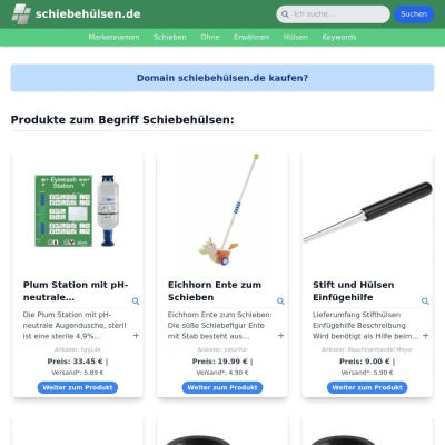 Screenshot schiebehülsen.de