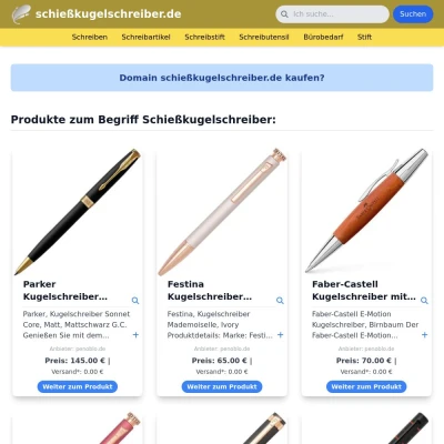 Screenshot schießkugelschreiber.de