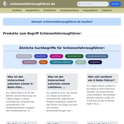 Screenshot schienenfahrzeugführer.de