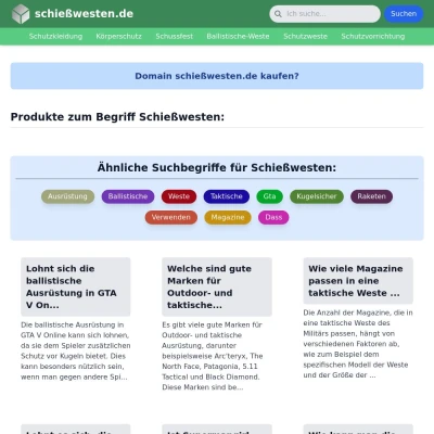 Screenshot schießwesten.de