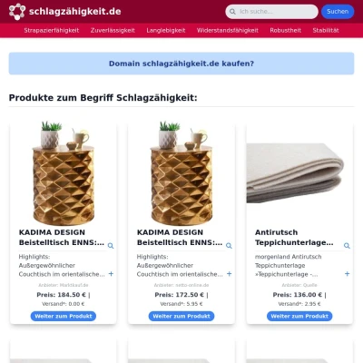 Screenshot schlagzähigkeit.de