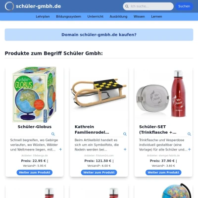 Screenshot schüler-gmbh.de