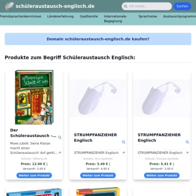 Screenshot schüleraustausch-englisch.de