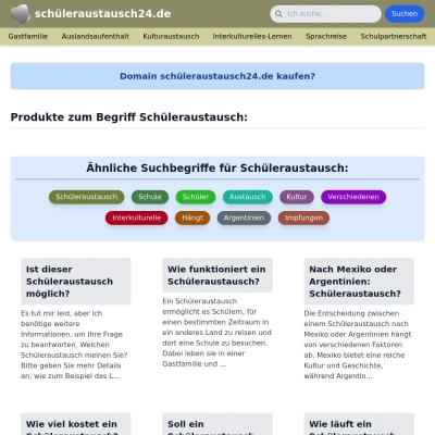 Screenshot schüleraustausch24.de