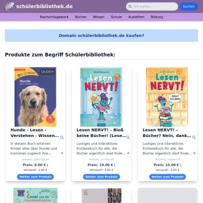 Screenshot schülerbibliothek.de