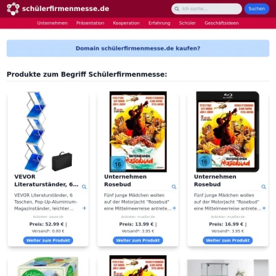 Screenshot schülerfirmenmesse.de