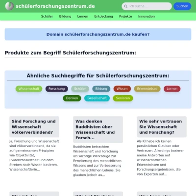 Screenshot schülerforschungszentrum.de