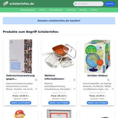 Screenshot schülerinfos.de