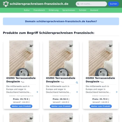 Screenshot schülersprachreisen-französisch.de