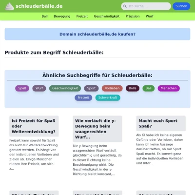 Screenshot schleuderbälle.de