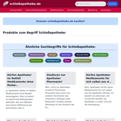 Screenshot schloßapotheke.de