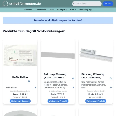 Screenshot schloßführungen.de