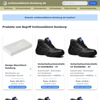 Screenshot schlüsseldienst-duisburg.de