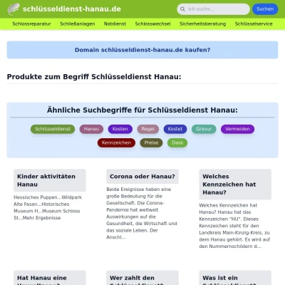 Screenshot schlüsseldienst-hanau.de